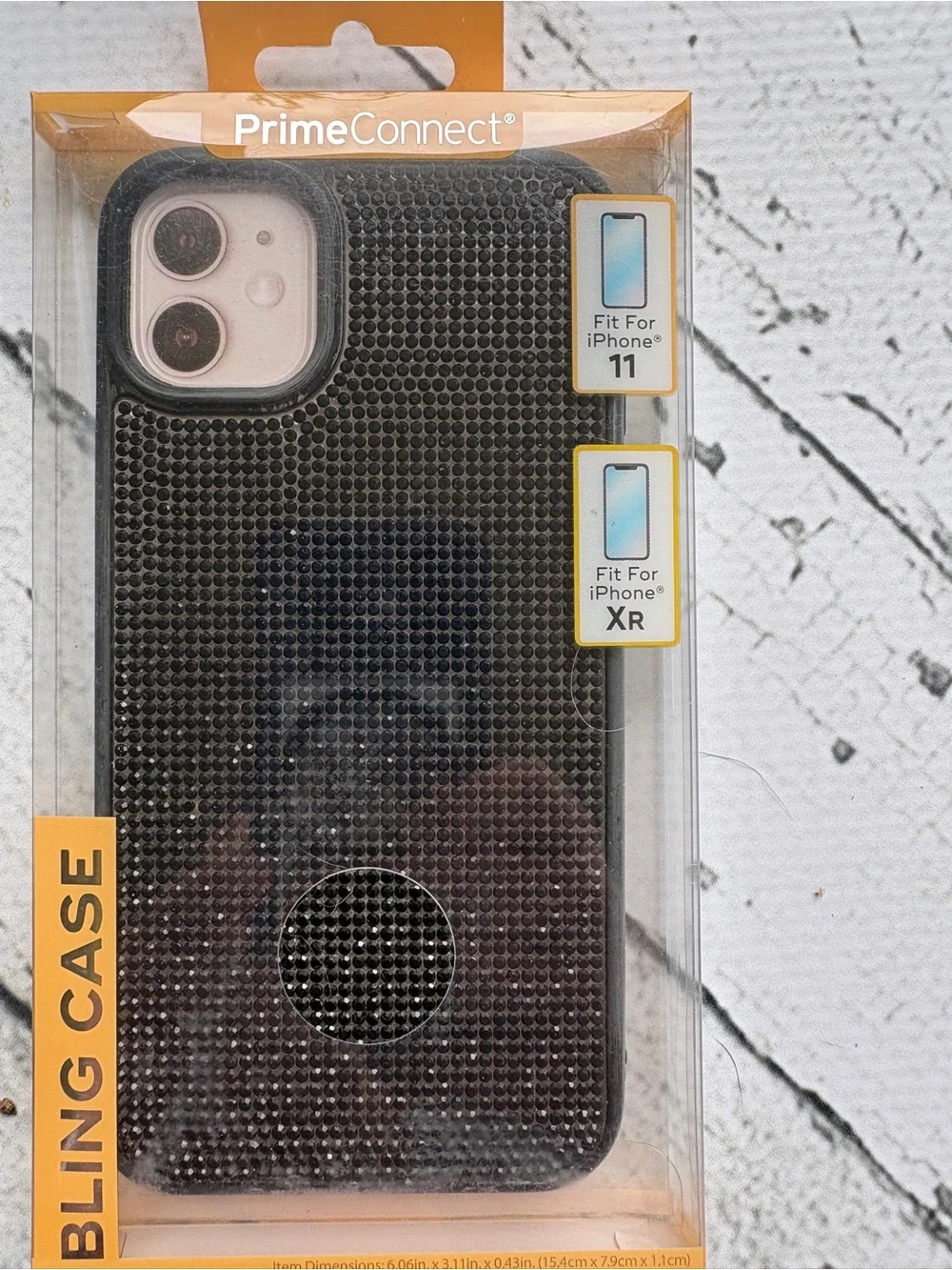 PrimeConnect Bling Case iPhone 11/XR Black Rhinestone NWT